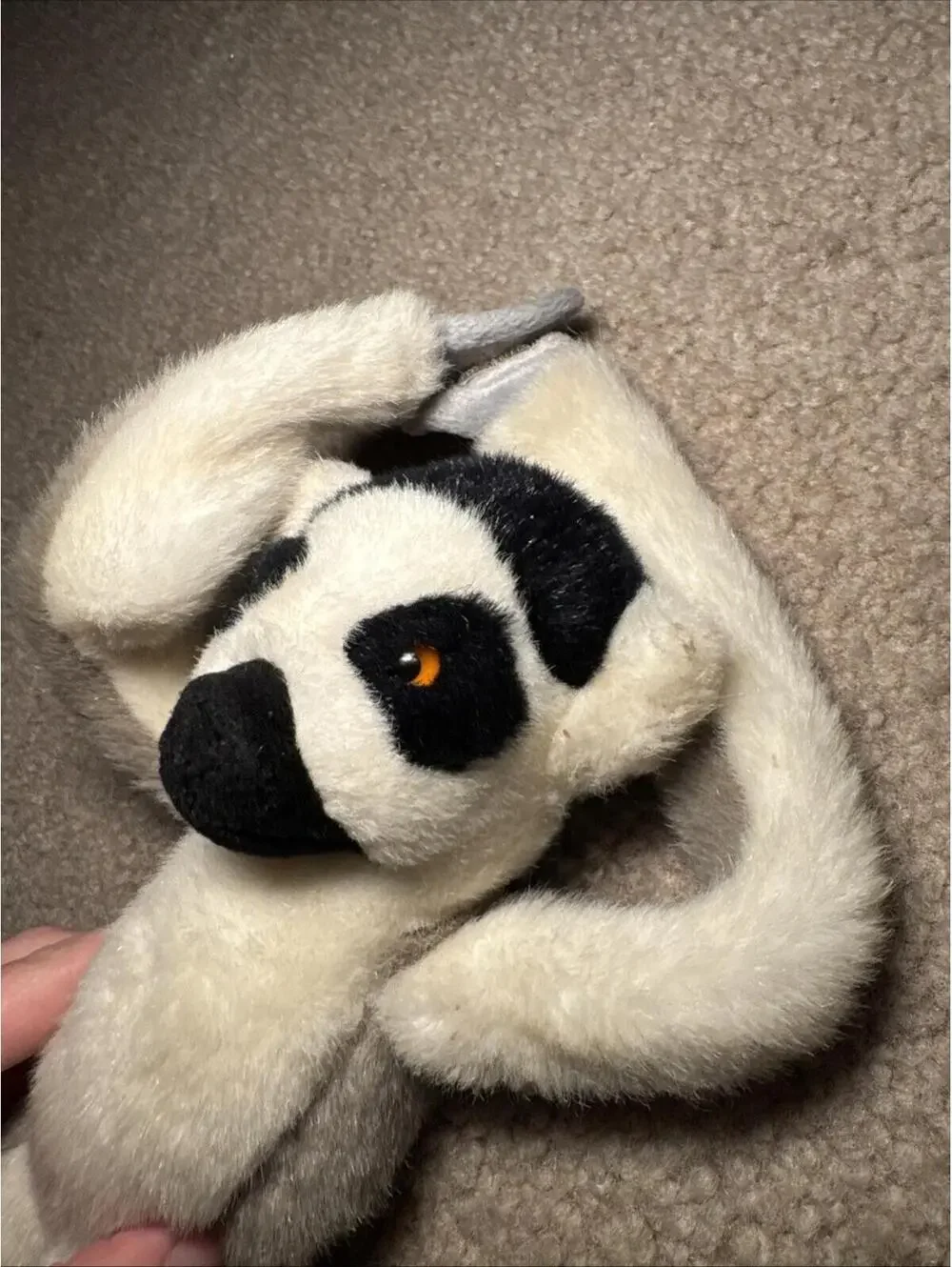 Wild Republic Ring Tailed Lemur Plush Hanging Stuffed Animal Gray Black 21